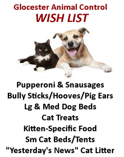 tGlocester Animal Control Department Wish List
